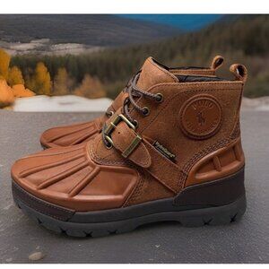 Mens Polo Ralph Lauren Brown Low Waterproof Leather Suede Boots Sz11.5 ,Sz12